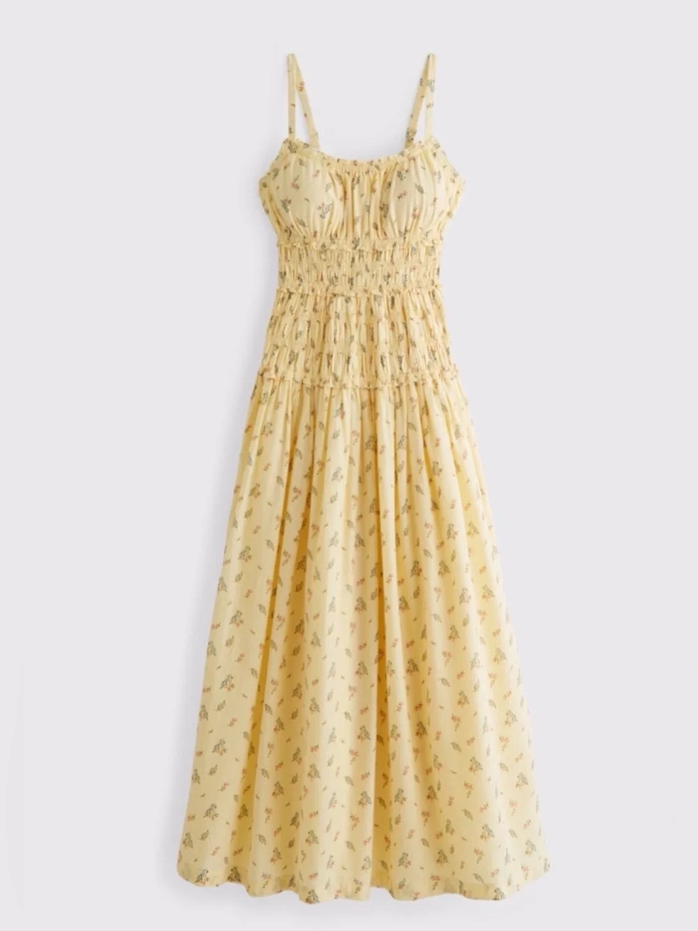 Abercrombie & Fitch Bra-Free Smocked Drop-Waist Maxi size Small 100% cotton NWT